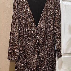 Elegant Sequin Long Sleeve Dress